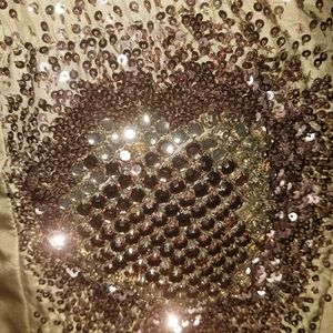 08, vintage 100% raw silk strapless flowy dress